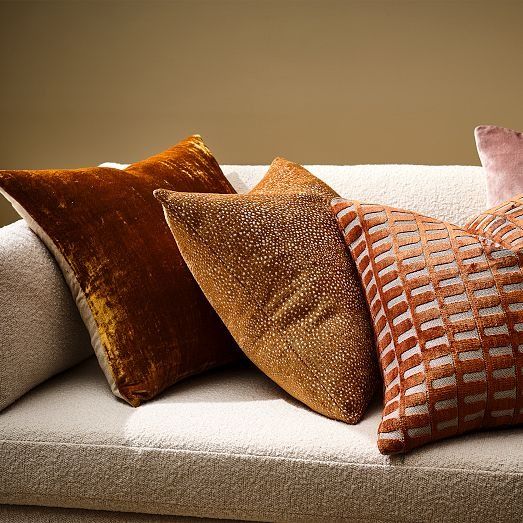 plush cushions in rich fabrics & textures